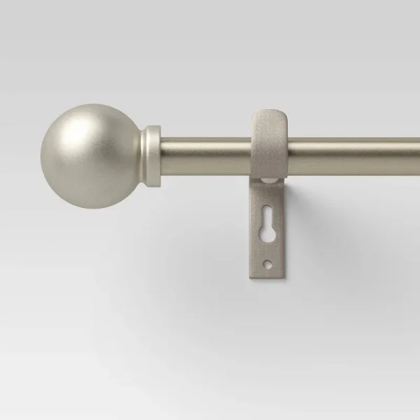 28"-48" Caf�� Smaller Ball Curtain Rod Silver - Room Essentials