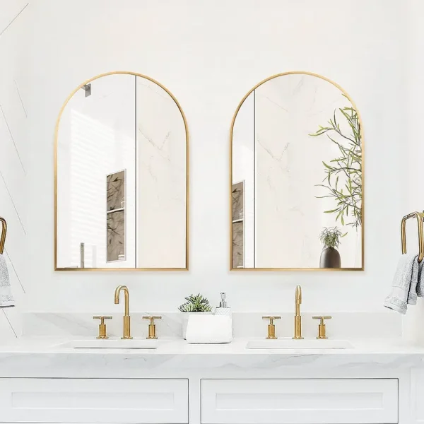 Lilaram Wall Mounted Arch Vanity Mirror - Gold