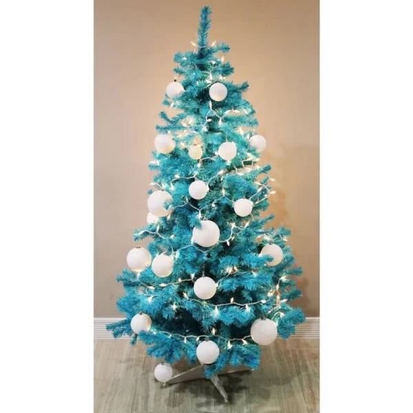 Homegear 6' Artificial Xmas Decoration Christmas Tree, Turquoise