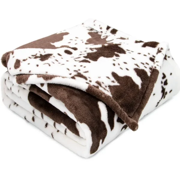 Fleece Blanket Cow Print Soft Throw Blanket Lightweight Blanket for Kids