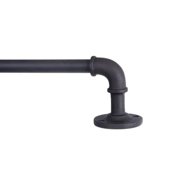 Kenney Adler Indoor/Outdoor Rust-Resistant Wrap Around 5/8 in Curtain Rod, Black