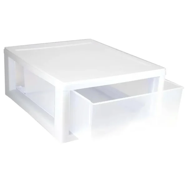 Sterilite 16 qt Single Box Modular Stacking Storage Drawer Container (24 Pack)