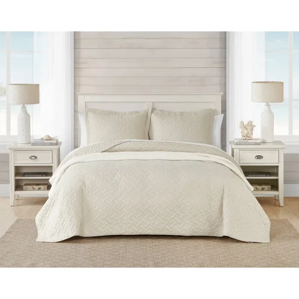 Tommy Bahama Solid Quilt Set - Dune - Full/Queen