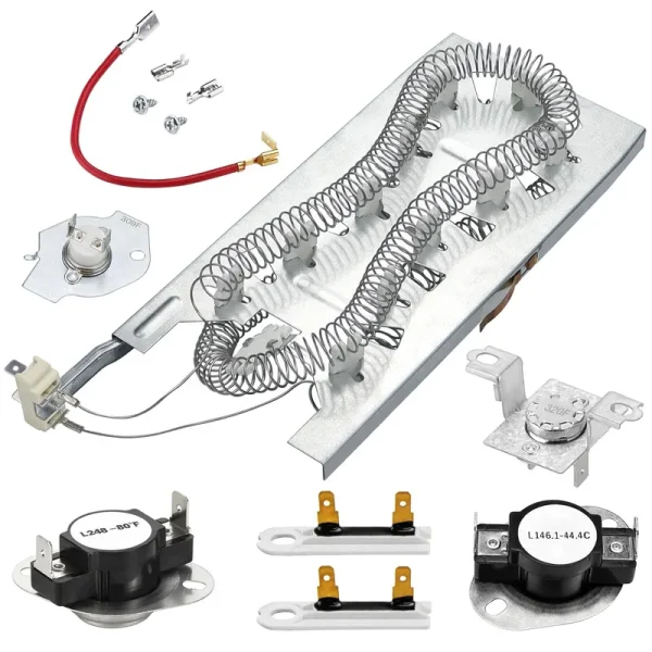 3387747 Dryer Heating Element Kit with Thermal Fuses and Thermostats for Whirlpool May-tag Kenmore Dryers GEW9250PW0 GEQ9800PW1 WD05X30818