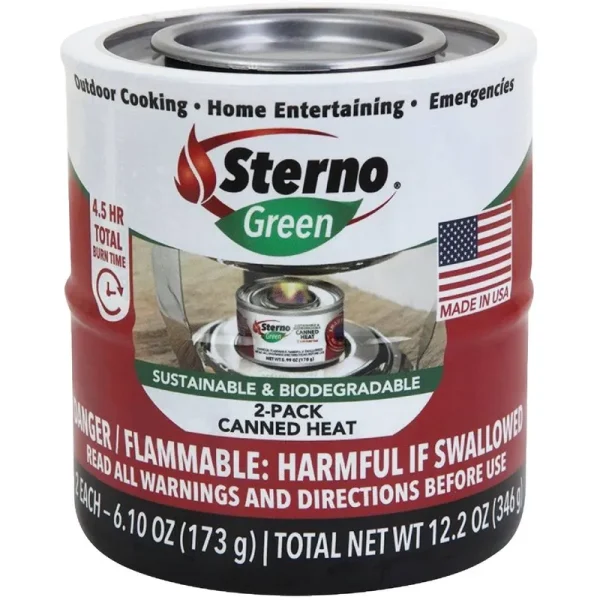 Sterno Green Canned Heat, 2-Pack - 2 pack, 7 oz cans