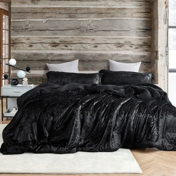 Velvet Crush - Coma Inducer Oversized Comforter Set - Champagne Black - Oversized Queen