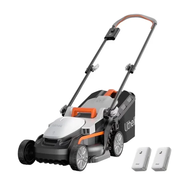 Litheli Cordless Lawn Mower, 20V 12" Electric Lawn Mowers, Adjustment Heights, Light Weight, with 2*2.0ah Portable Battery, for Garden/Yard/Farm