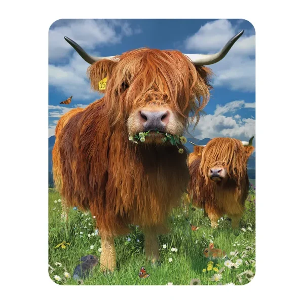 3D LiveLife Magnet - Highland Cattle from Deluxebase. Lenticular 3D Cow Fridge Magnet. Magnetic Decor for Kids and Adults with Artwork Licensed from