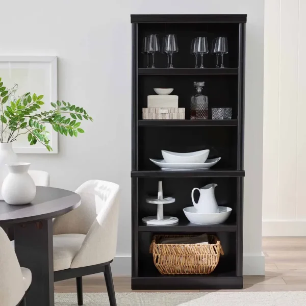 Better Homes & Gardens 71" Ashwood Road 5 Shelf Bookcase, Black Finish
