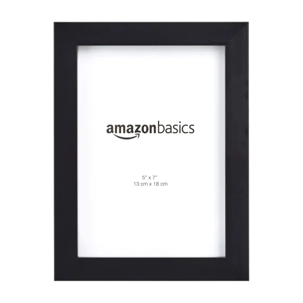 Basics Photo Picture Frame - 5 inch x 7 inch, Black - Pack of 2