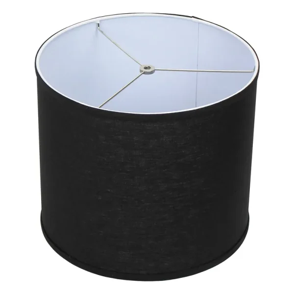 12" H x 14" W Linen Drum Lamp Shade (Spider) Color: Ivory/White