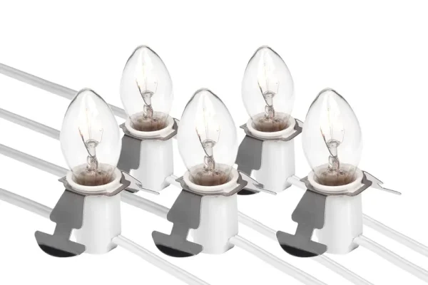 Creative Hobbies Five Light Replacement Accessory Cord - 9 Foot White Cord with 5 Lights, Perfect for Lighting Holiday Decorations and Christmas