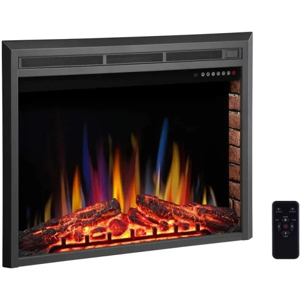 R.W.FLAME 39" Freestanding & Recessed Electric Fireplace Insert, 750W-1500W