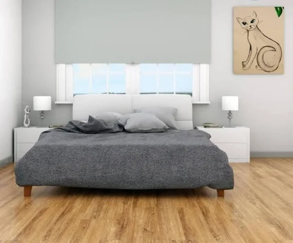 Cut to Width 70 in. W x 73 in. L Light Gray Cordless Blackout Polyester Fabric Roller Shade