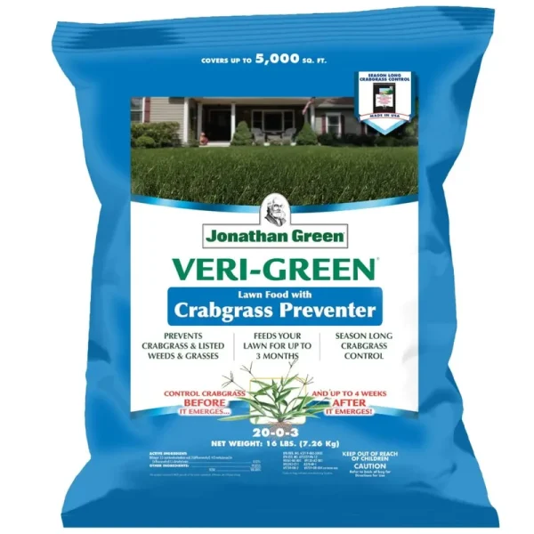 Jonathan Green 16000 Veri-Green Crabgrass Preventer Lawn Fertilizer, 5000 Sq ft