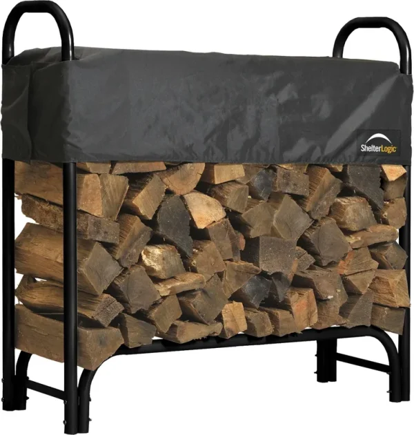 ShelterLogic 4 ft Heavy Duty Firewood Rack with Cover