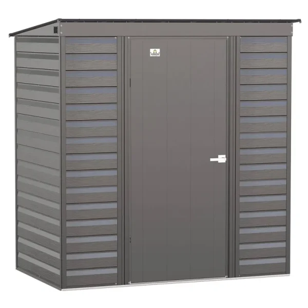 Arrow Select 6' x 4' Steel Storage Shed - Charcoal