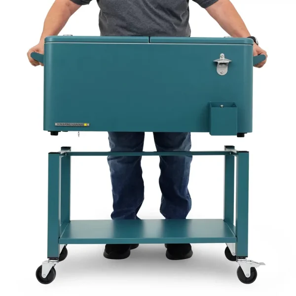 Permasteel 80-Qt Outdoor Patio Cooler with Removable Basin Color: Teal