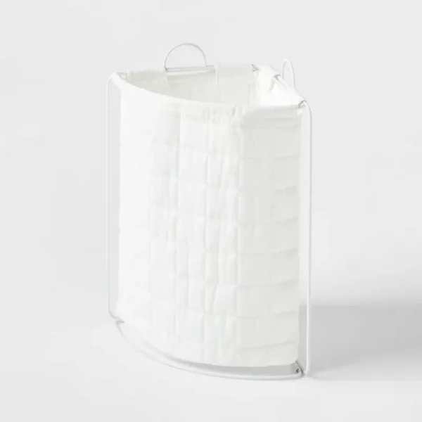 Quilted Collapsible Corner Kids' Hamper White - Pillowfort