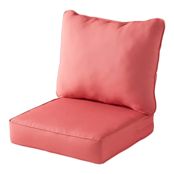 Greendale Home Fashions 2-Piece Coral Outdoor Deep Seat Cushion Set, Pink