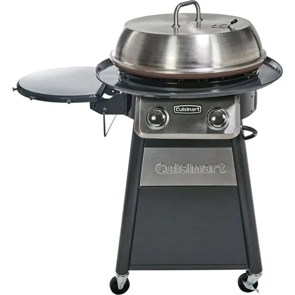 Cuisinart CGG-888 Grill Stainless Steel Lid 22-Inch Round Outdoor Flat Top Gas, 360�� Griddle Cooking Center