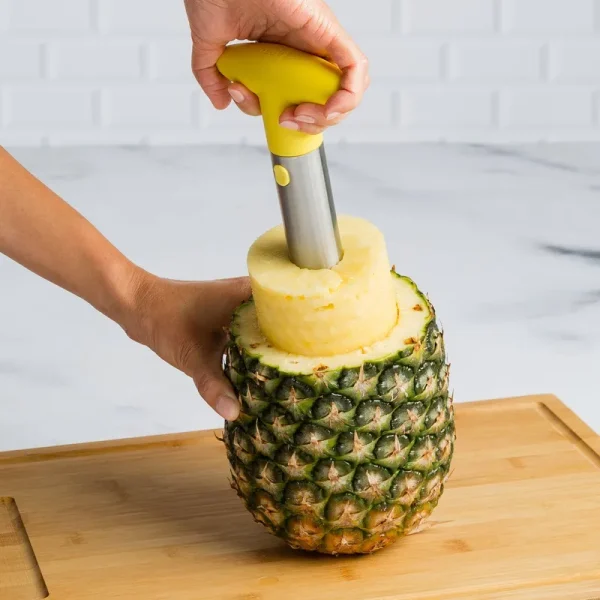 Tasty Stainless Steel Pineapple Corer Slicer Cutter, Yellow