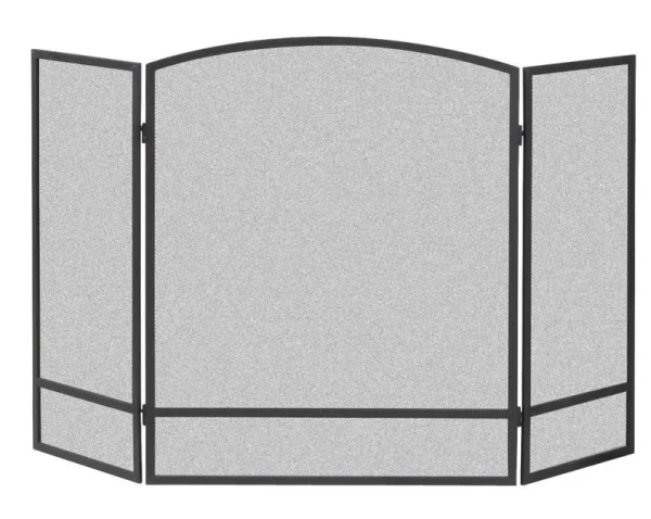 Style Selections 48-in Black Powder Coated Steel 3-Panel Arched Fireplace Screen | 15951L