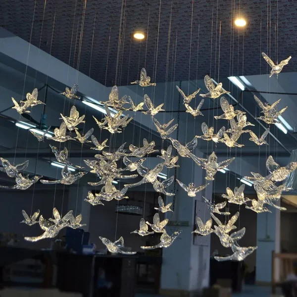Laugh Cat Creative DIY Flying Bird Decorative Ceiling Hanging Ornaments Christmas Tree for Home Kindergarten Shopping Mall Home