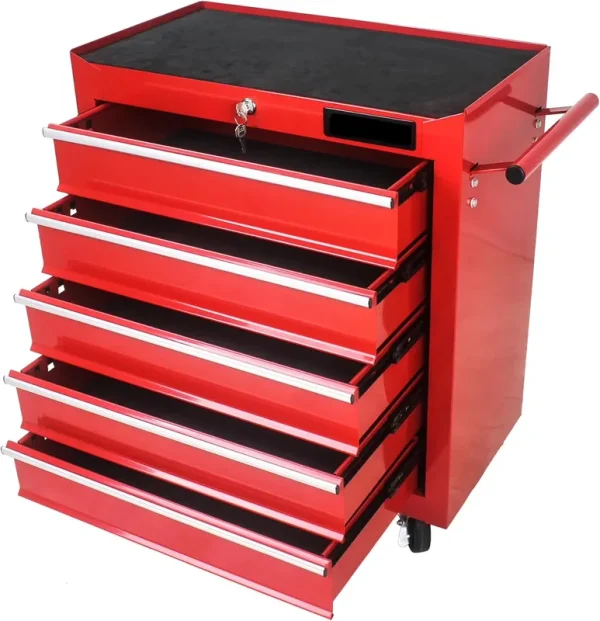 Dsstyles Tool Chests, 5 - Drawer Rolling Tool Storage Cabinet with Detachable Tray, Multi - Functional Handles, Adjustable Shelves, Secure Locking System, Heavy - Duty Wheels, Ideal for Garage, Workshop