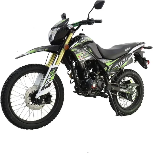 X - Pro Brand New Hawk Dlx 250cc Dirt Bike, 5 Manual Transmission Electric/Kick Start, 21"/18" Wheels