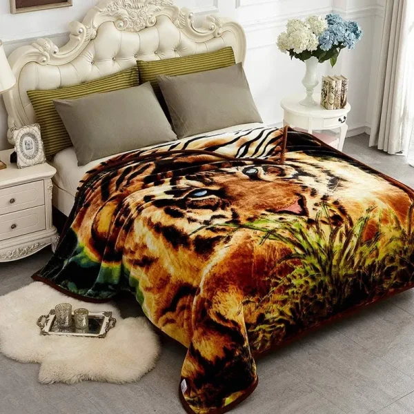 JYK Thick Korean Faux Mink Fleece Blanket 75��x87�� and 5 lb Mink Blanket - 2 Ply Reversible 520GSM Silky Soft Plush Warm Blanket for Autumn Winter