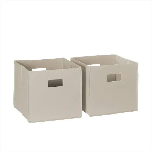 RiverRidge Home 2 Piece Folding Storage Bin Set Taupe