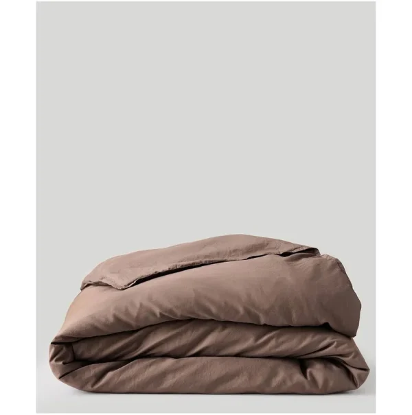P A C T Organic Organic Room Service Sateen Duvet Cover in Deep Taupe | Size Full/Queen | Fair Trade
