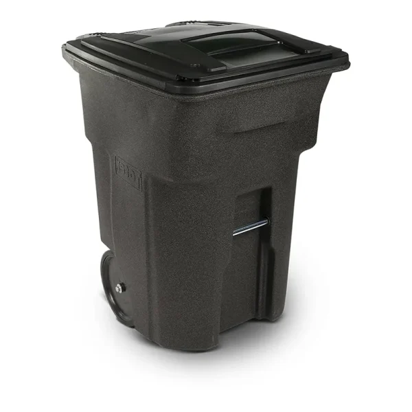 Toter 96 gal. Trash Can Brownstone with Quiet Wheels and Lid