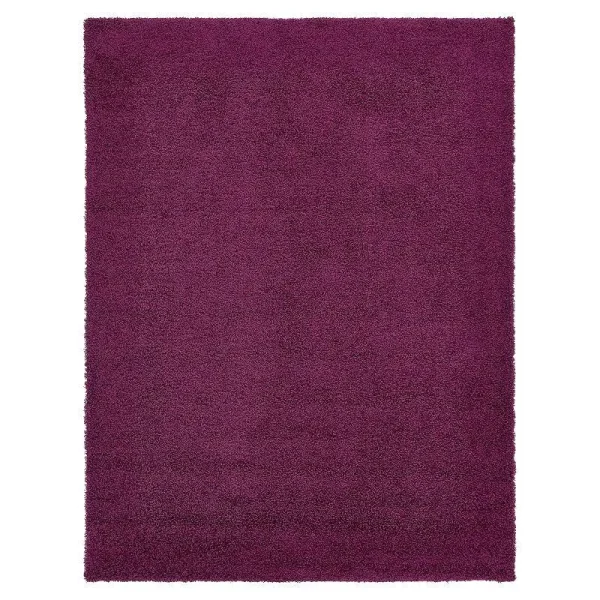 7' Round Solid Shag Rug Eggplant Purple - Unique Loom
