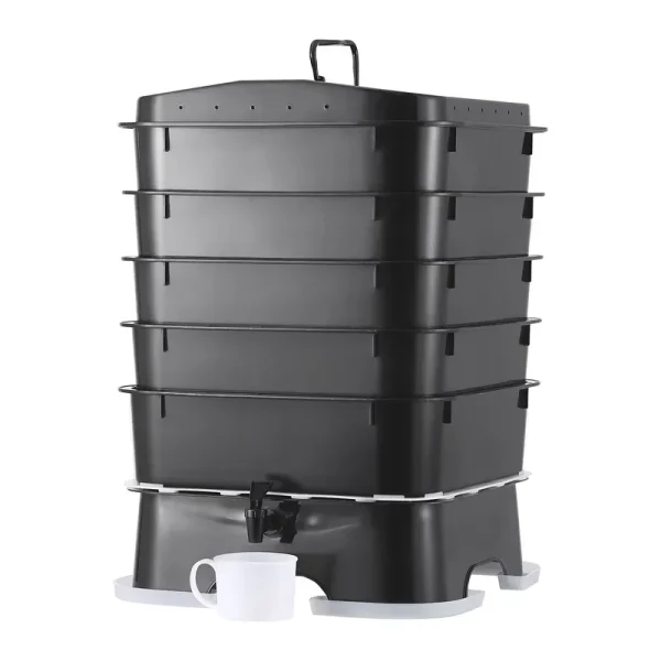 VEVOR 5 - Tray Worm Composter, 50 L Worm Compost Bin Outdoor and Indoor, Sustainable Design Worm Farm Kit, for Recycling Food Waste, Worm Castings, Worm Tea, Vermiculture and Vermicomposting