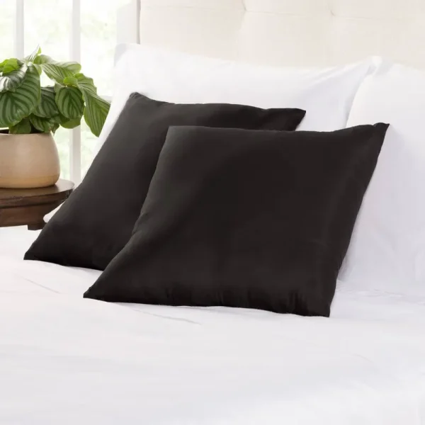 Square Throw Pillow - Black