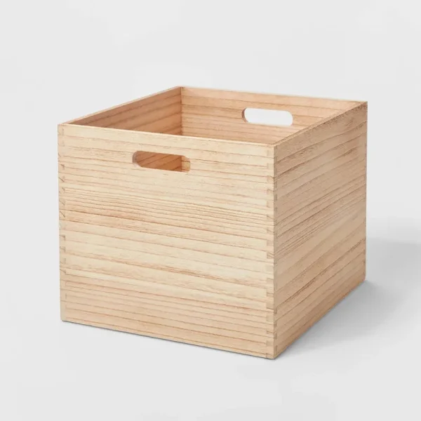 Brightroom Decorative Light Natural Large Wood Crate | Target