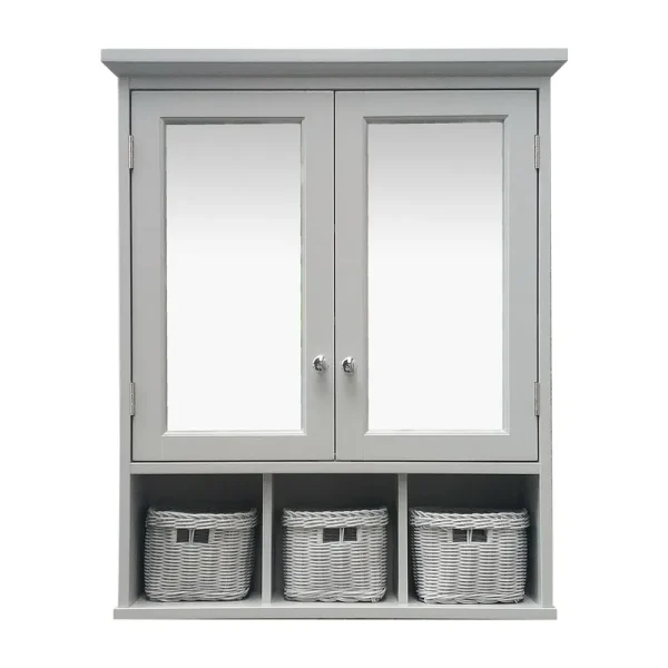 Allen + Roth 24.75-in x 30.25-in x 7-in Grey Bathroom Wall Cabinet