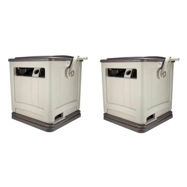 Suncast Swivel Hose Reel Storage Hideaway W/Smart Trak Hose Guide & Bin (2 Pack)