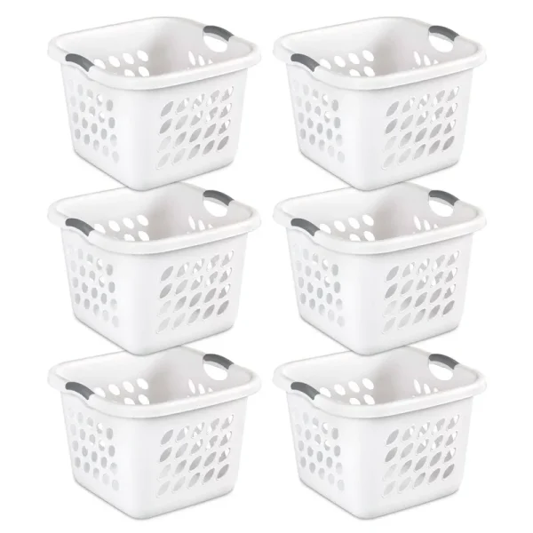 Sterilite 1.5 Bushel Ultra Square Laundry Basket (6-Pack), White
