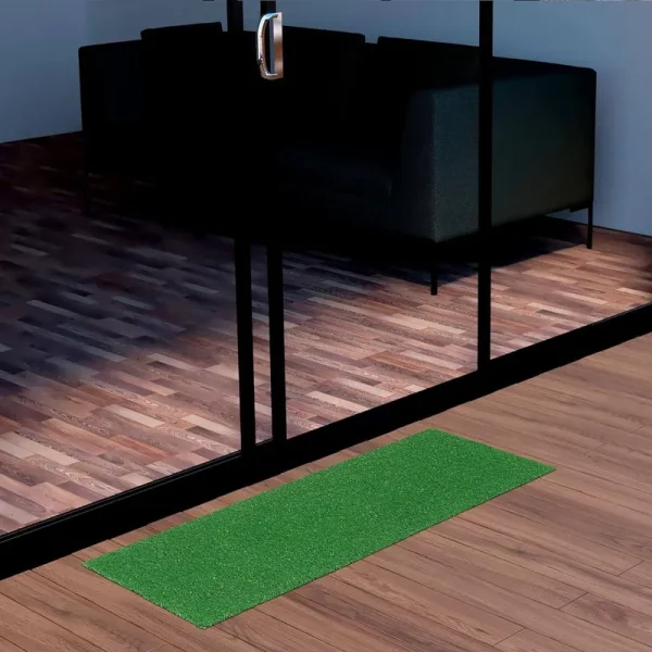 Ottomanson Waterproof 2x4 Indoor/Outdoor Artificial Grass Rug for Patio Pet Deck, 22 inch x 4', Green