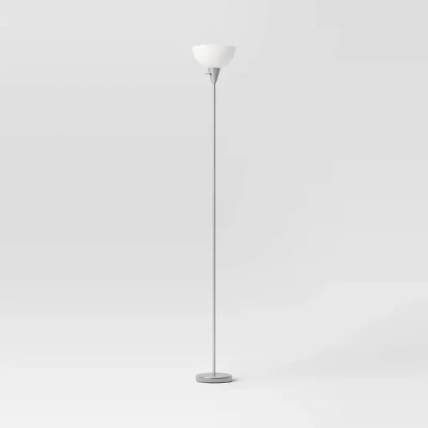 Room Essentials Torchiere Floor Lamp - Silver - 1 Each