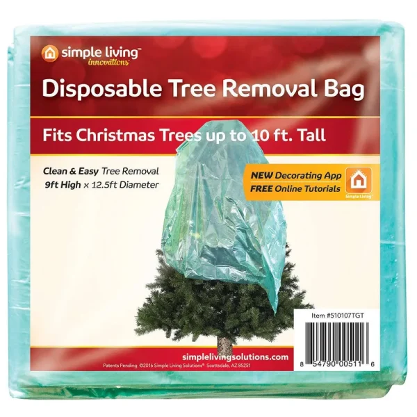 Simple Living Innovations Disposable Christmas Tree Trash Bag, Green