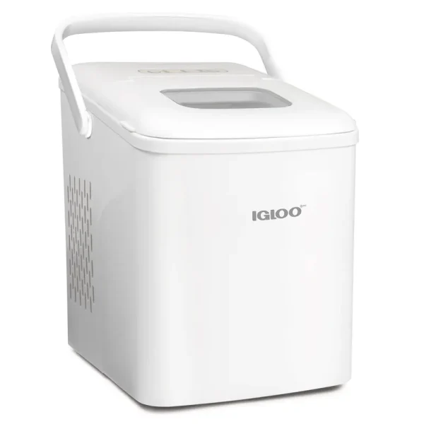 Igloo 26lb. Self-Cleaning Portable Ice Maker with Handle, White