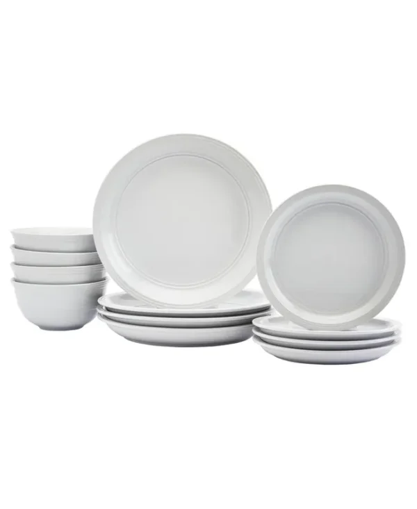 Farmhouse White 12-pc Dinnerware Set, Service for 4 - White
