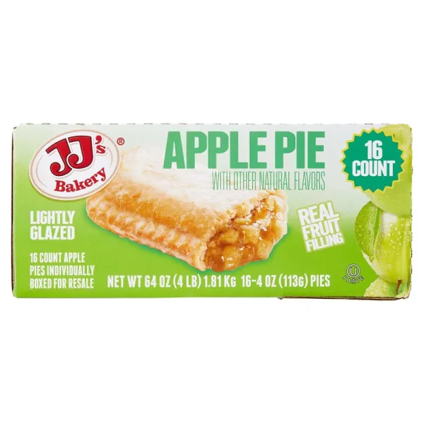Jj'S Bakery, Lightly Glazed Apple Pie, 4 oz, 16 - Count