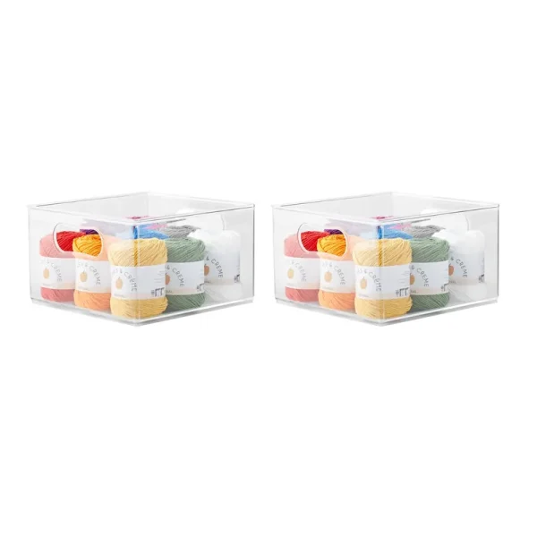 The Home Edit Large Bin 10 in Plastic Modular Storage System 2 Pack Organizer Clear