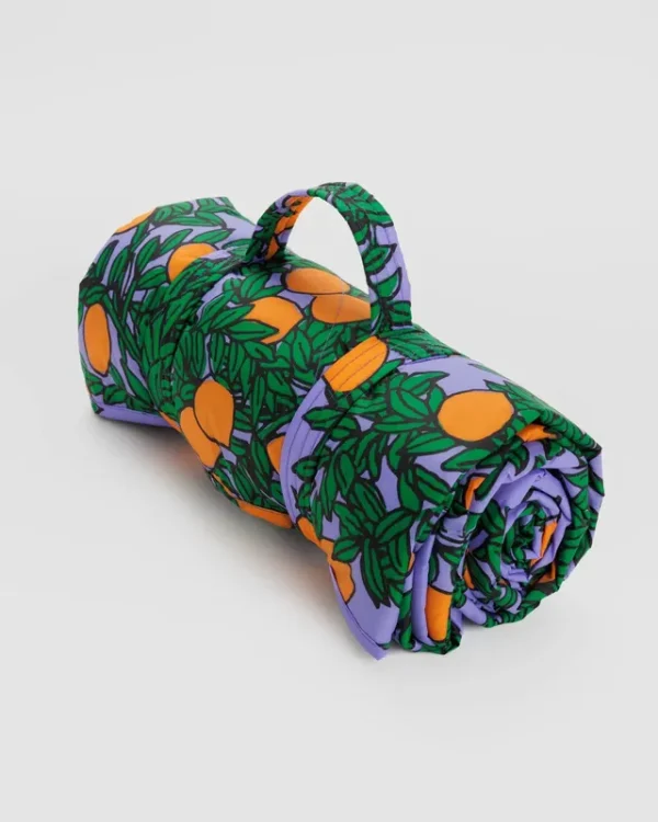Baggu - Puffy Picnic Blanket - Orange Tree Periwinkle