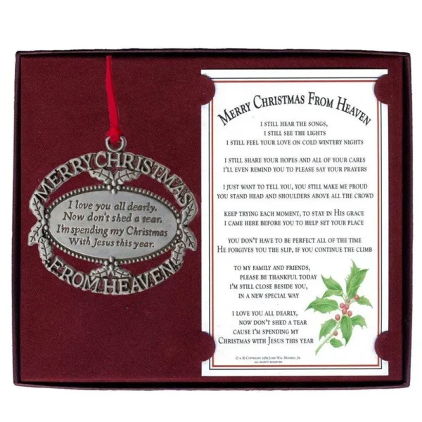 Merry Christmas from Heaven & Pewter Ornament